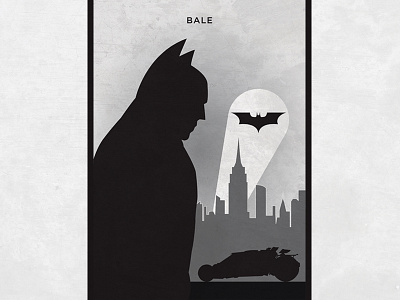 The Dark Knights_Bale batman illustration silhouette vector