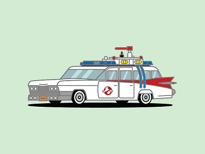 Who ya gonna call... dailyart design ghostbusters. ecto 1 illustrator minimal vector