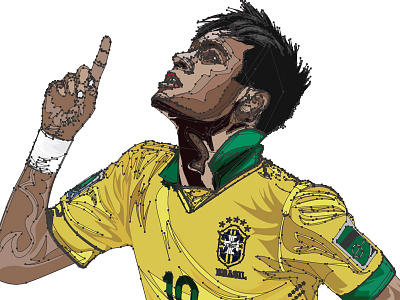 Neymar Jr Illustration - Personal Project green illustration line art neymar jr vector yellow