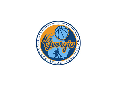 Georgia Youth Basketball Association association basketball blue game logo yellow youth