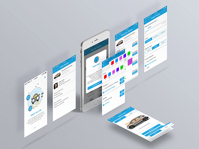 Bluesquare iOS App UI android app blue car deal ios ui ux