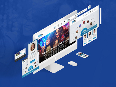 Website UI C4M blue layout marketing psd ui ux website
