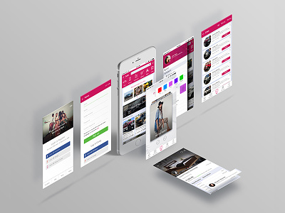 Zayed Mobile App Perspective Mockup app application layout mobile app pink ui design