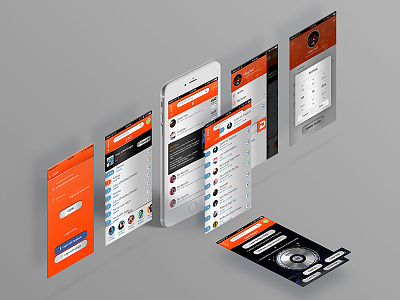 Music App UI Design android app ios mobile mockup music orange ui