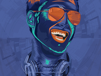Illustration blue earphone graphic design headphone illustration illustrator music tracing vector