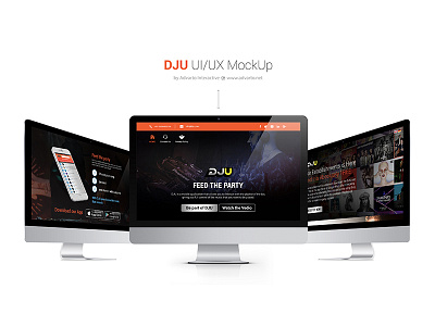 Landing Page_DJU hot landing page layout music orange party psd ui ux website