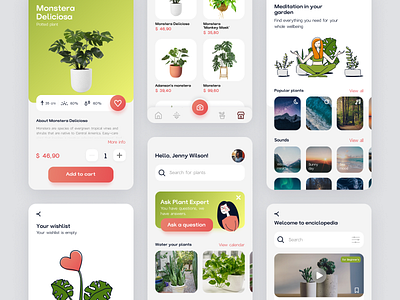 My Garden app app design figma illustration interface mobile typography ui ux vector