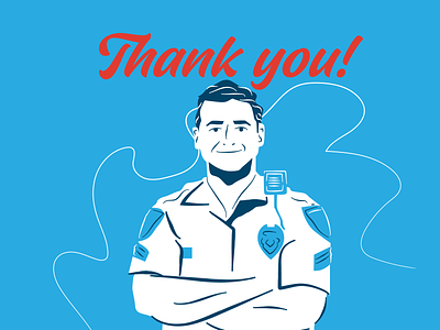 Thank You Police Officers cop coronavirus covid19 illustration police police officer thank you thankyou