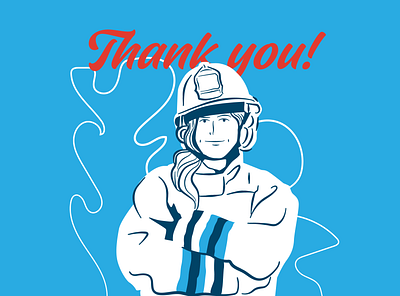 Thank You Firefighters corona corona virus covid19 firefighter illustration thank you