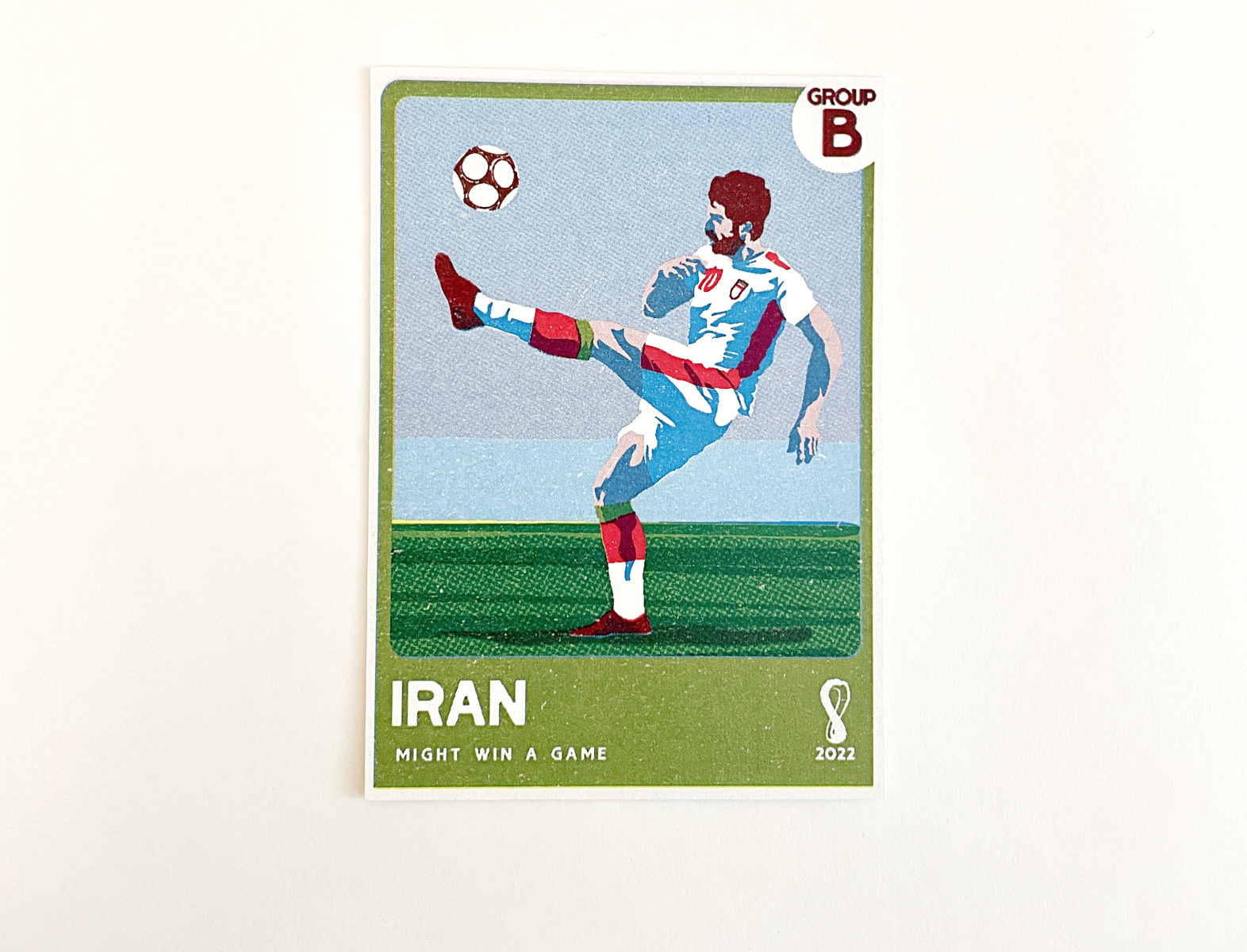 Iran design football futbol graphic design illustration iran retro soccer trading card vector