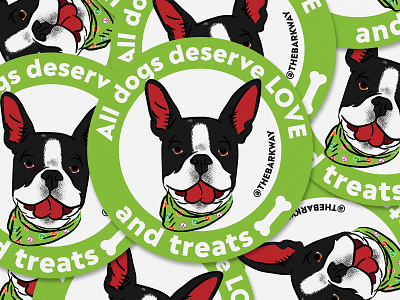 Love and Treats Sticker badge design dog dog illustration illustration sticker sticker design