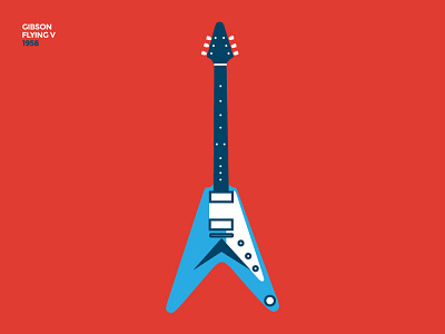 Gibson Flyng V 1958 design gibson flying v guiter illustration rock