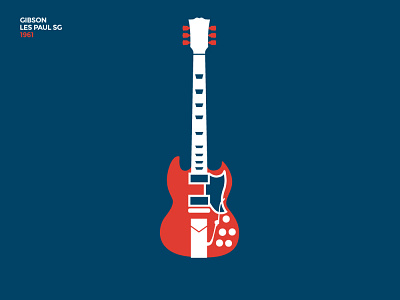 Gibson Les Paul SG 1961 design guitar illustration rock