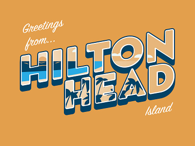 Greetings From Hilton Head beach design hilton head illustration island postcard vacation