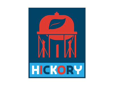 Hickory Water Tower 01 branding city logo design illustration pin sticker stickers water tower