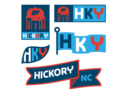 Hickory Badge Set badge branding city logo design illustration logo stickers