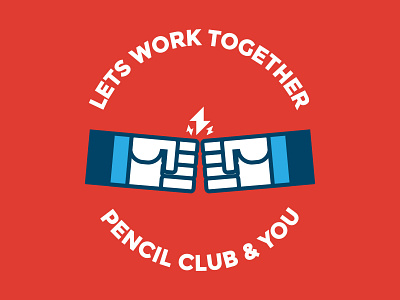 Lets Work Together! badge branding design illustration logo stickers