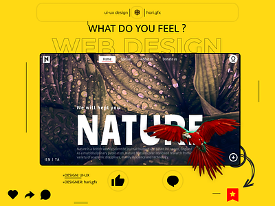 Ui-Ux design(The Nature) app branding clean creative dailyui design dribbble graphic design like minimal modern nature ui web webdesign website yellow