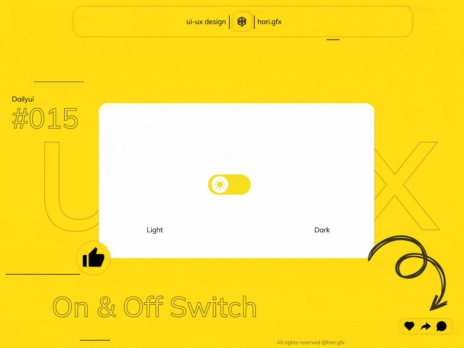 DailyUI Challenge day 015 android animation app branding button clean creative dailyui dark design gif illustration light logo motion graphics on off switch ui