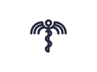 Caduceus Medical Symbol brand design logo mark medical medicine minimalist simple