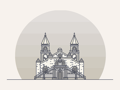 Jaro Cathedral cathedral church icon illustration illustrator lines simple strokes