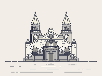 Jaro Cathedral cathedral church icon illustration illustrator lines simple strokes