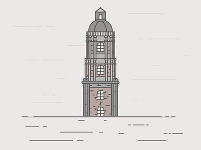 Jaro Bell Tower belfry bell cathedral church icon illustration illustrator lines simple strokes tower