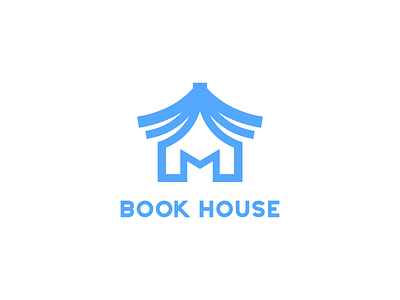 Book House book brand design house letter logo mark simple type