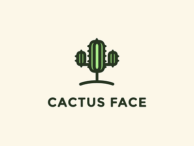 Cactus Face brand design letter logo mark simple type