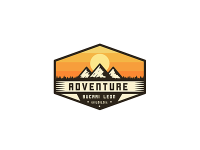 Adventure adventure bucari leon forest hiking logo mountains patch patch design