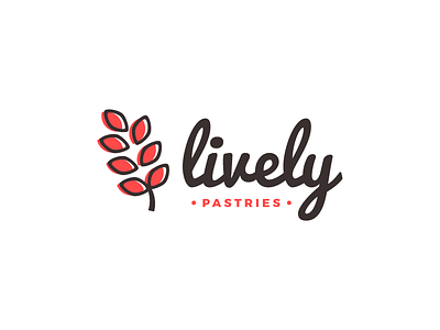 Lively bakery logo food logo lively logo logo design mark pastries pastry logo