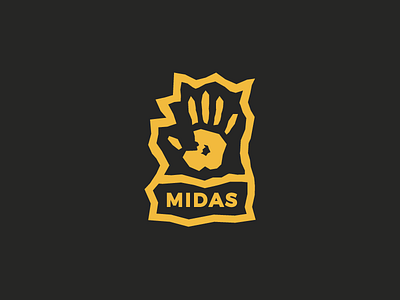 Midas gold hand logo design mark midas symbol