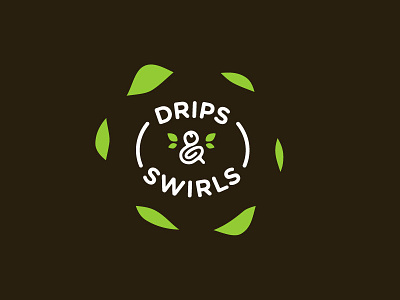 Drips & Swirls Logo Exploration charcoal drip flavor green tea ice cream logo logo design logos matcha soft serve swirls