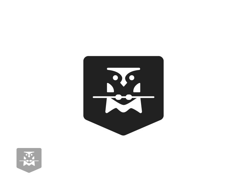 Owl negative space animal minimal security logo lawyer legal law owl
