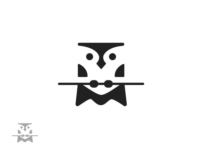 Owl Logo negative space animal minimal security logo lawyer legal law owl