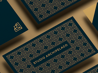 Studio Archipelago Business Card archipelago architect business card card elegant interior design monogram pattern studio