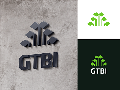 GTBI Logo branding corporate design green growth identity letter logo mark monogram plant simple tech technology