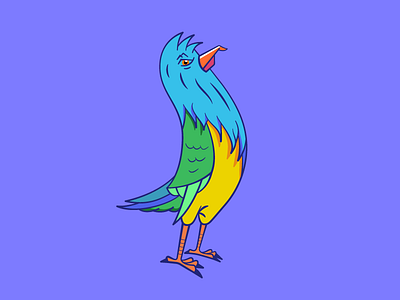 Impudent 2d bird character design charcter illustration vector