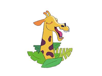 Laughing giraffe animal character giraffe illustration