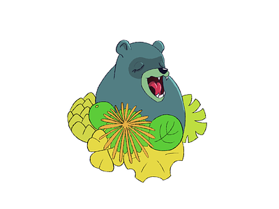 Laughing bear animal bear character illustration