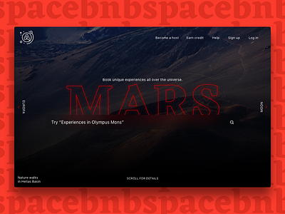 2044 – Spacebnb 2044 airbnb branding flat landing page slider space typography ui ux web