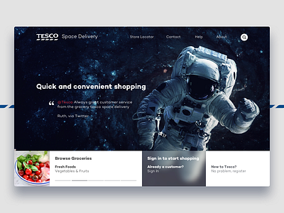 2044 – Space Delivery branding delivery homepage landing page slider space tesco ui ux web