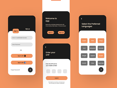 OTT App branding design ui uimockups uiux userexperience userinterfacedesign ux