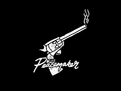 Peacemaker drawn gun hand lettering peacemaker smoke