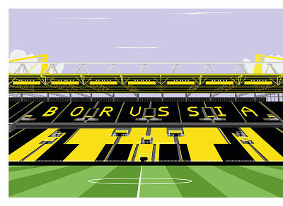 BORUSSIA DORTMUND art desing drawing football graphic design illustration illustrator stadıum vector vector art