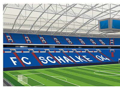 FC Schalke 04 art design draw drawing graphic design illustration illustrator logo pen photoshop stadium vector vector art