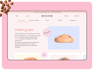 Miche - Shop Page animation branding design ecommerce food graphic design motion motion graphics shop shop page ui ux web web design website