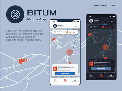 BITUM | Mobile App app appdesign branding car dark design designer figma flatdesign gasstation graphic design icon icons interface logo mobile productdesign ui uidesign