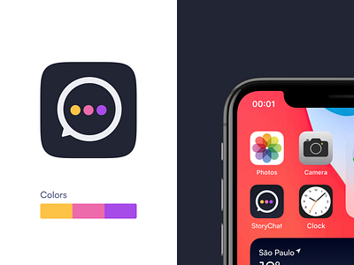 StoryChat Icon app clean concept dailyui design icon illustration ui