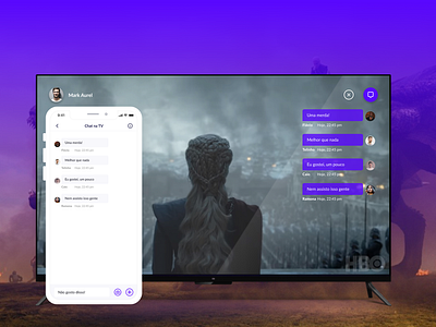 Chat Widget for TV - Component app chat chat app chat bubble chatting clean concept design home interface interface design series tv tv app ui